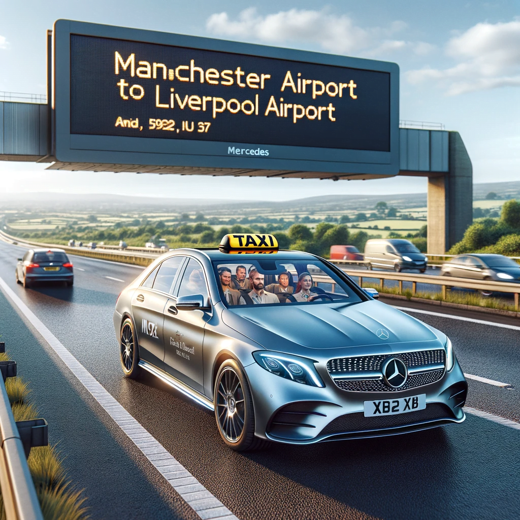 Taxi from Manchester Airport to Liverpool Airport